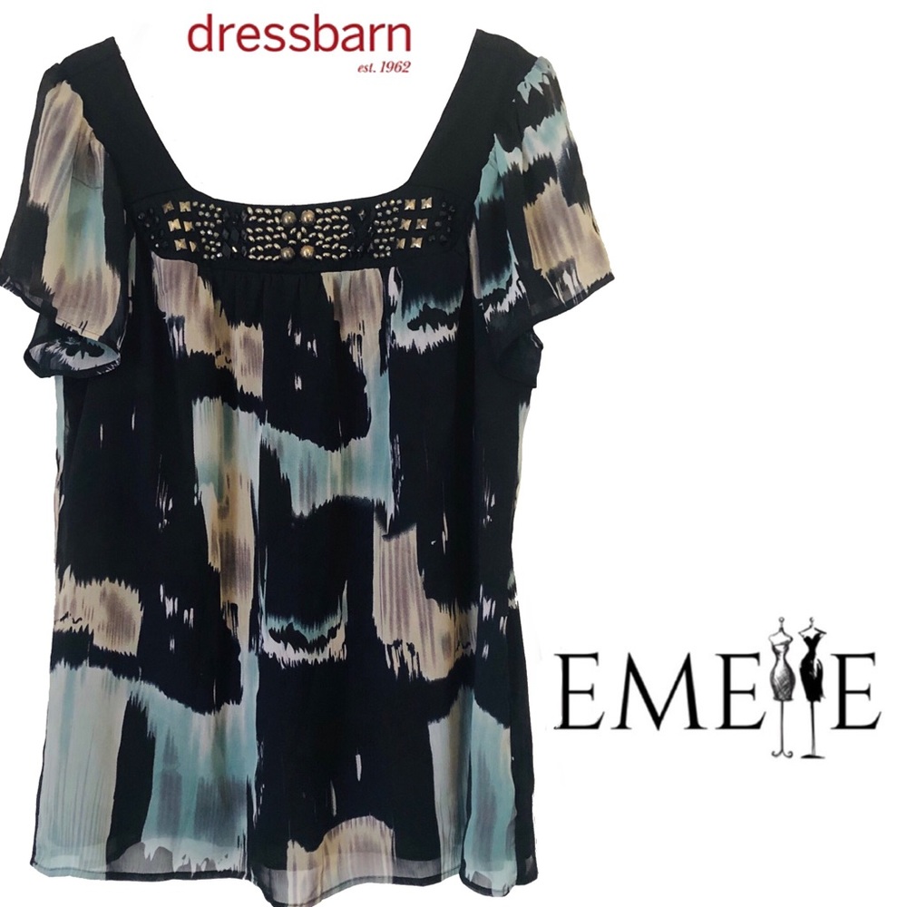 Dressbarn Plus Blouse 1X Beaded bodice NW/OT